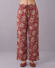 Deep Rose Pink Floral Embroidery Co-ords Set