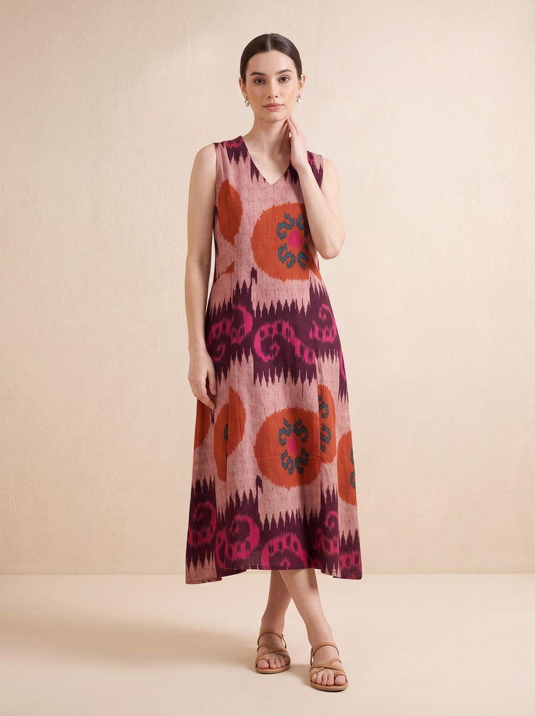 Multicolor Pure Cotton Medallion Print Straight Kurta