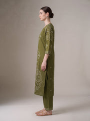 Light Olive Green Bandhani Print Co-Ord Set