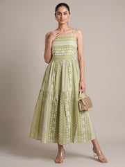 Soft Light Green Pure Cotton Tribal Geometric Pattern Kurta