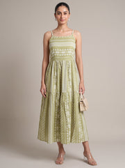 Soft Light Green Pure Cotton Tribal Geometric Pattern Kurta
