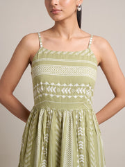 Soft Light Green Pure Cotton Tribal Geometric Pattern Kurta