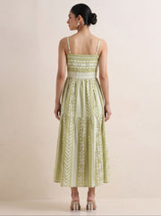 Soft Light Green Pure Cotton Tribal Geometric Pattern Kurta