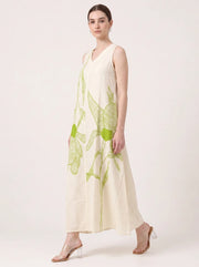 Off White Pure Cotton Floral Print Kurta