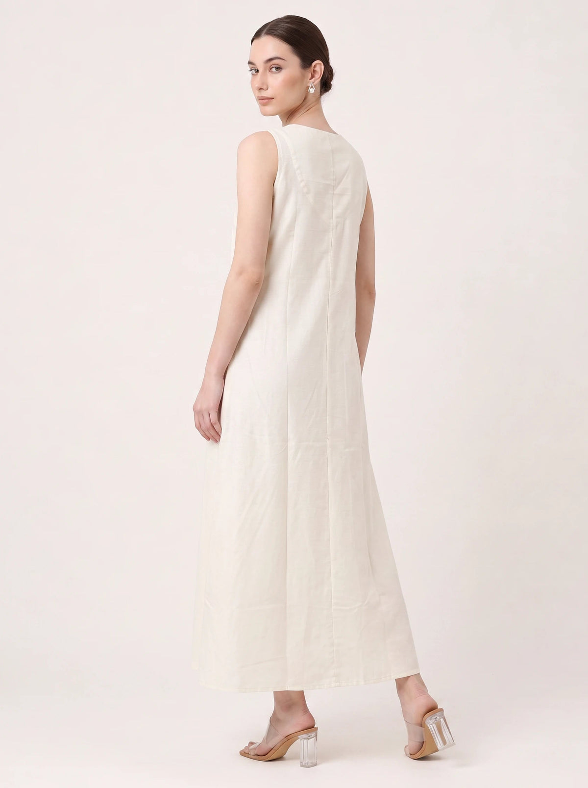 Off White Pure Cotton Floral Print Kurta