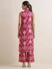 Pink Cotton Printed A-Line Co-ord Set