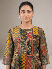 Black Printed Straight Kurta