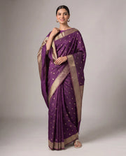Dark Purple Fancy Silk Zari Butti Saree
