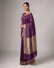 Dark Purple Fancy Silk Zari Butti Saree