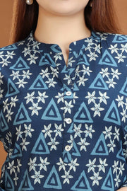 Indigo Jaipuri Cotton Straight Printed Kurta