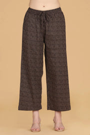 Black Cotton Printed Palazzo
