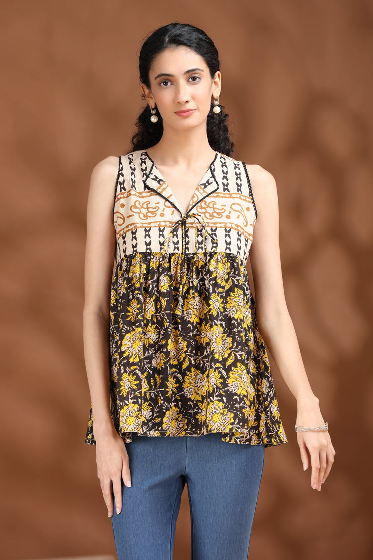 Black Printed Cotton Tunic