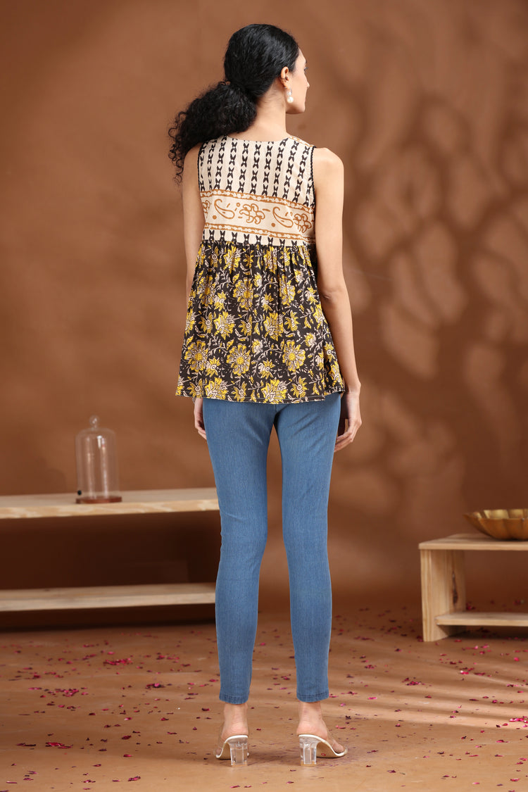 Black Printed Cotton Tunic