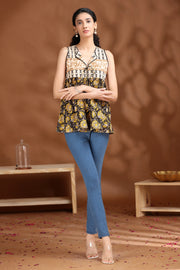 Black Printed Cotton Tunic