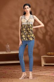 Black Printed Cotton Tunic