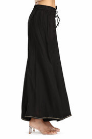 Black Roman Silk Solid Palazzo