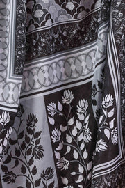 Black Chiffon Floral Printed Dupatta for women and girls