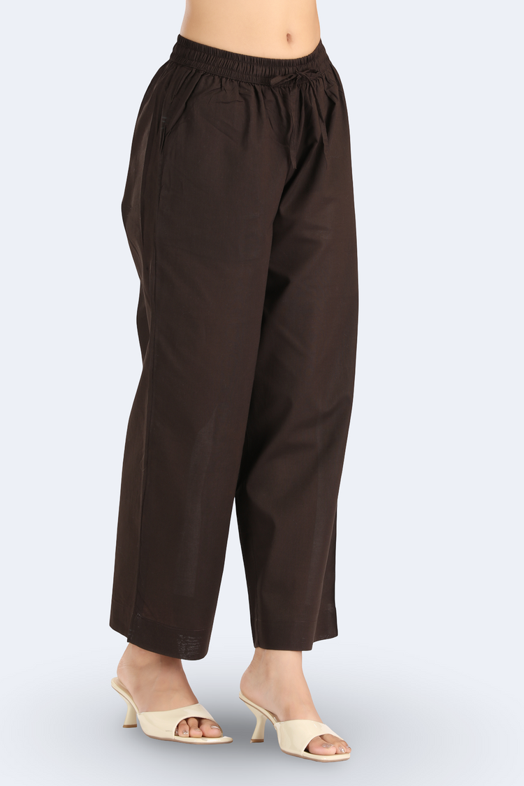 Brown Jacquard Cotton Embroidered Straight Kurta Pant and Dupatta Suit Set