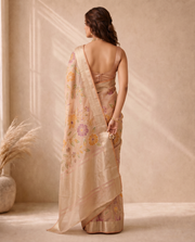 Golden Orange Saffee Cotton Weaving Saree