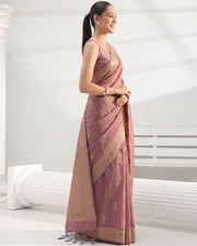 Lilac Purple Chanderi Weaving Saree