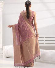 Lilac Purple Chanderi Weaving Saree