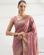 Lilac Purple Chanderi Weaving Saree