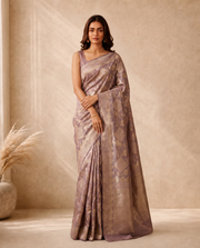 Purple Chanderi Silk Woven Saree
