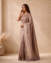 Purple Chanderi Silk Woven Saree