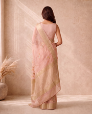 Pink Munga Weaving Embroidery Saree