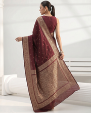 Wine Katan Silk Fancy Saree