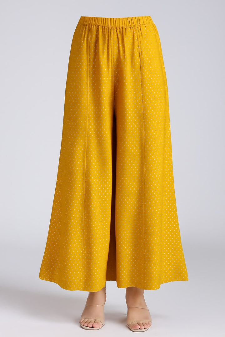 Yellow Roman Silk Printed Palazzo