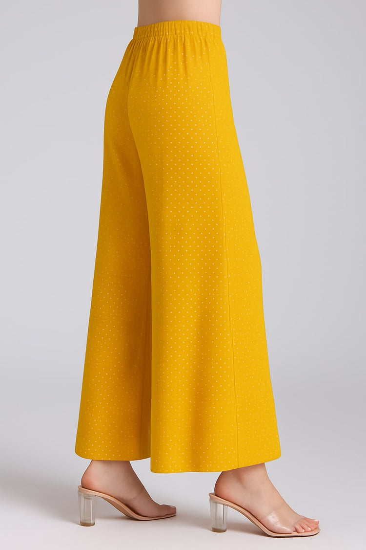 Yellow Roman Silk Printed Palazzo