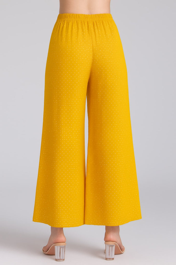 Yellow Roman Silk Printed Palazzo