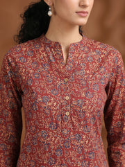 Maroon Printed Cotton Tunic