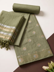 Dusty Sage Cotton Unstitched Dress Material