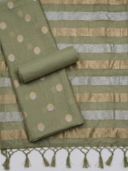 Dusty Sage Cotton Unstitched Dress Material