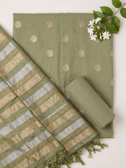 Dusty Sage Cotton Unstitched Dress Material