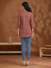 Maroon Printed Cotton Tunic