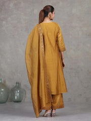 Gold Embroidered A-Line Ethnic Set