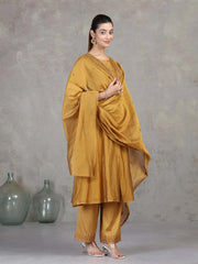 Gold Embroidered A-Line Ethnic Set