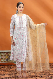 Gold Net Embroidered Dupatta for Women and girls