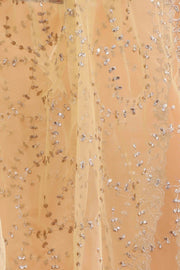 Gold Net Embroidered Dupatta for Women and girls