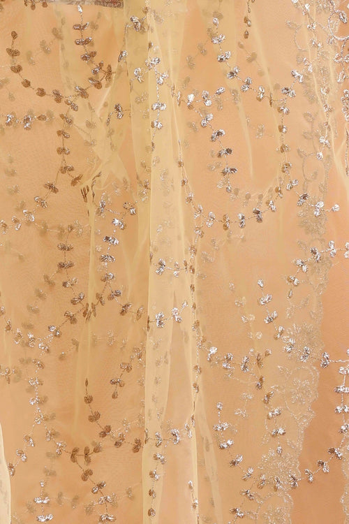 Gold Net Embroidered Dupatta for Women and girls