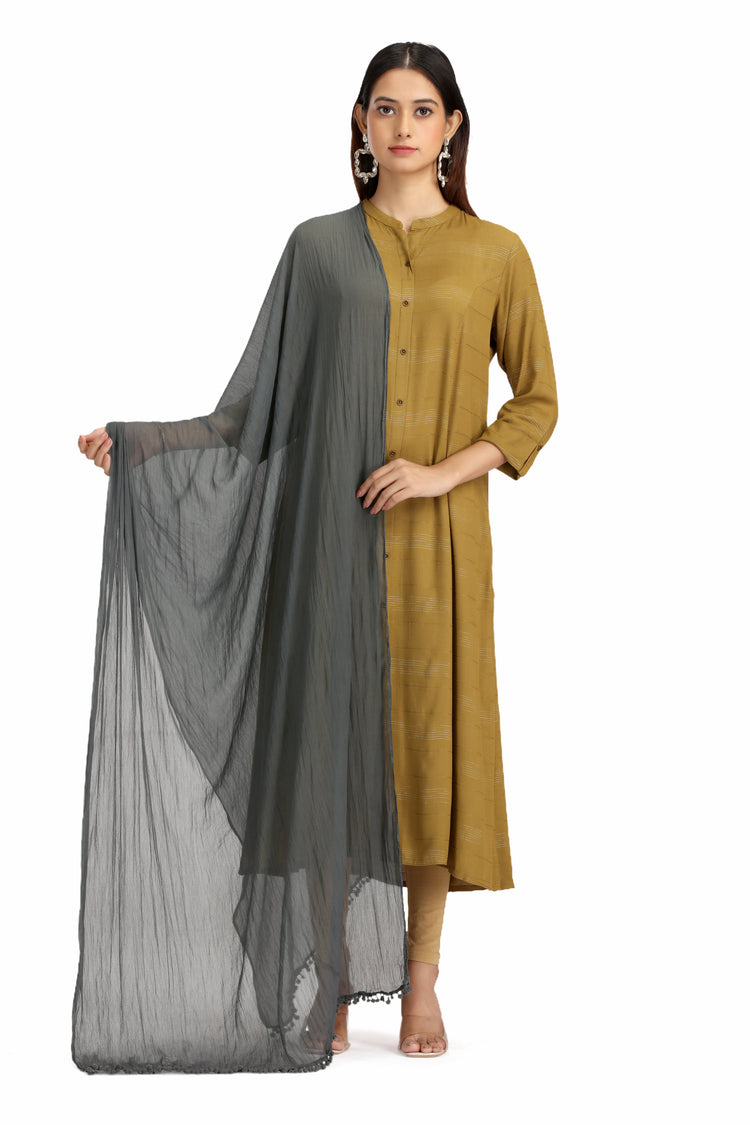 Gray Chiffon Dupatta