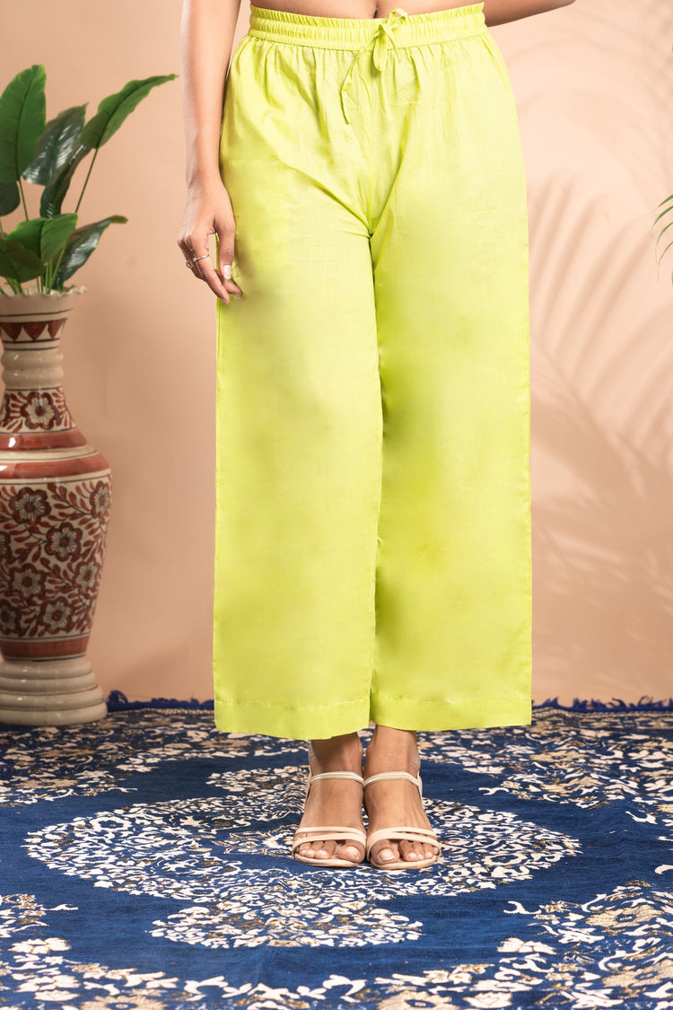 Green Embroidered A-Line Ethnic Set