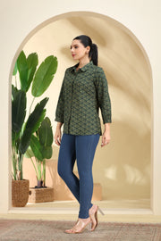 Green Printed Cotton Tunic