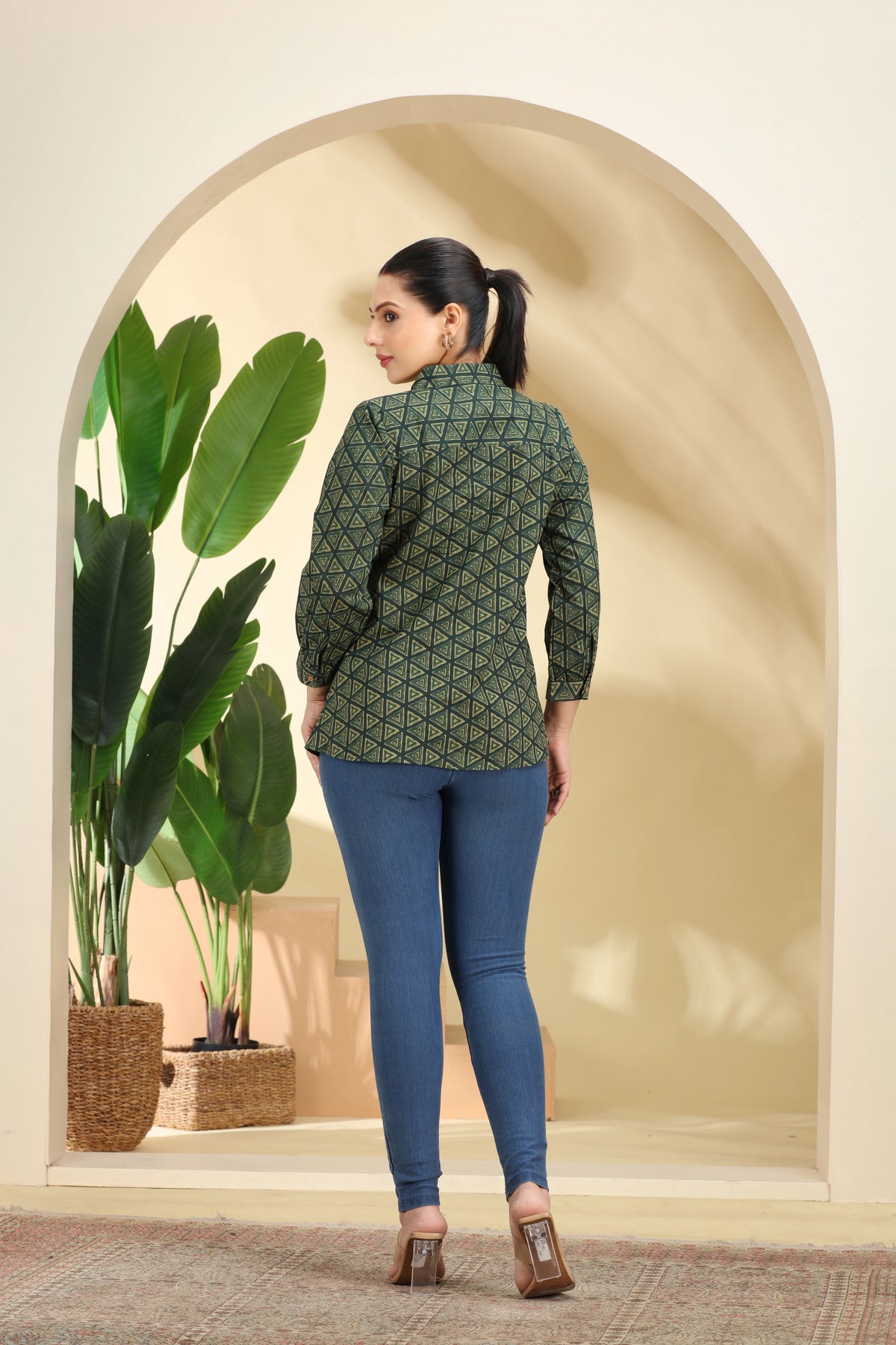 Green Printed Cotton Tunic