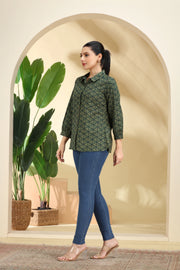 Green Printed Cotton Tunic