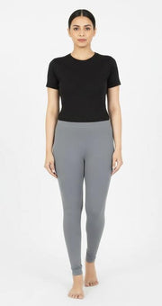Grey Cotton Lycra Ankle Length Legging