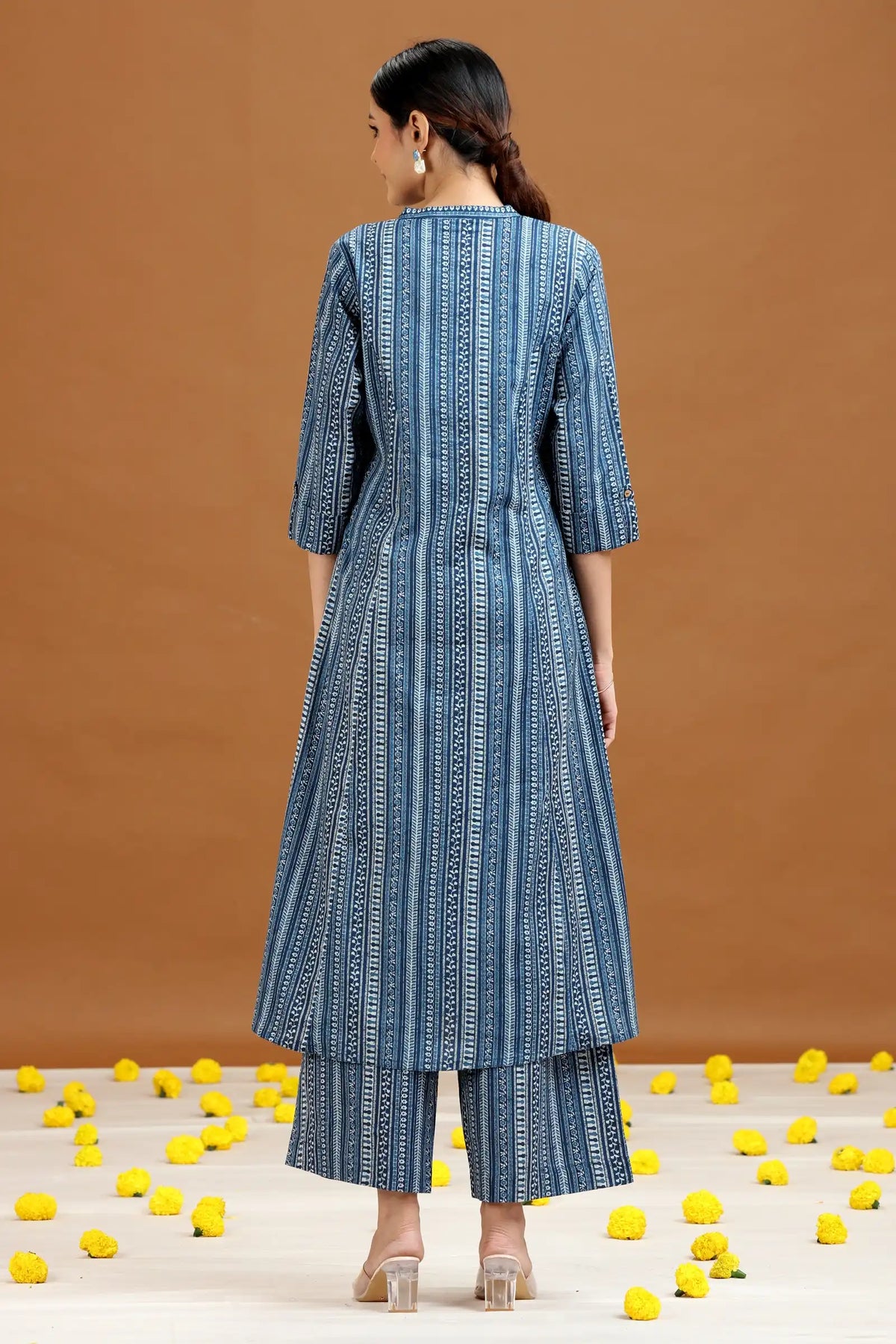 Indigo Blue Printed Cotton Pant